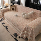 Textured Woven Furniture Protector for Couch, Rustic Farmhouse Sofa Throw Blanket