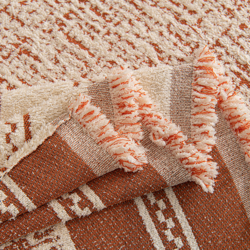 Textured Woven Furniture Protector for Couch, Rustic Farmhouse Sofa Throw Blanket