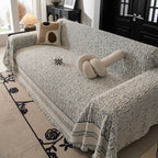 Textured Woven Furniture Protector for Couch, Rustic Farmhouse Sofa Throw Blanket