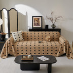 Sofa Throw Blanket with Woven Geometric Pattern & Tassels, Soft & Thick Couch Cover