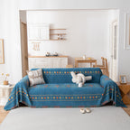 Bohemian Geometric Sofa Throw Cover, Cozy & Protective Ethnic-Inspired Couch Cover