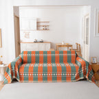 Bohemian Geometric Sofa Throw Cover, Cozy & Protective Ethnic-Inspired Couch Cover