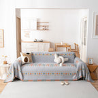 Bohemian Geometric Sofa Throw Cover, Cozy & Protective Ethnic-Inspired Couch Cover