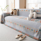 Bohemian Geometric Sofa Throw Cover, Cozy & Protective Ethnic-Inspired Couch Cover