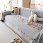 Bohemian Geometric Sofa Throw Cover, Cozy & Protective Ethnic-Inspired Couch Cover