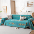 Bohemian Geometric Sofa Throw Cover, Cozy & Protective Ethnic-Inspired Couch Cover