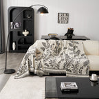 Modern Minimalist Chenille Willow Leaf Pattern Couch Cover Blanket, Luxurious Blankets for The Sofa