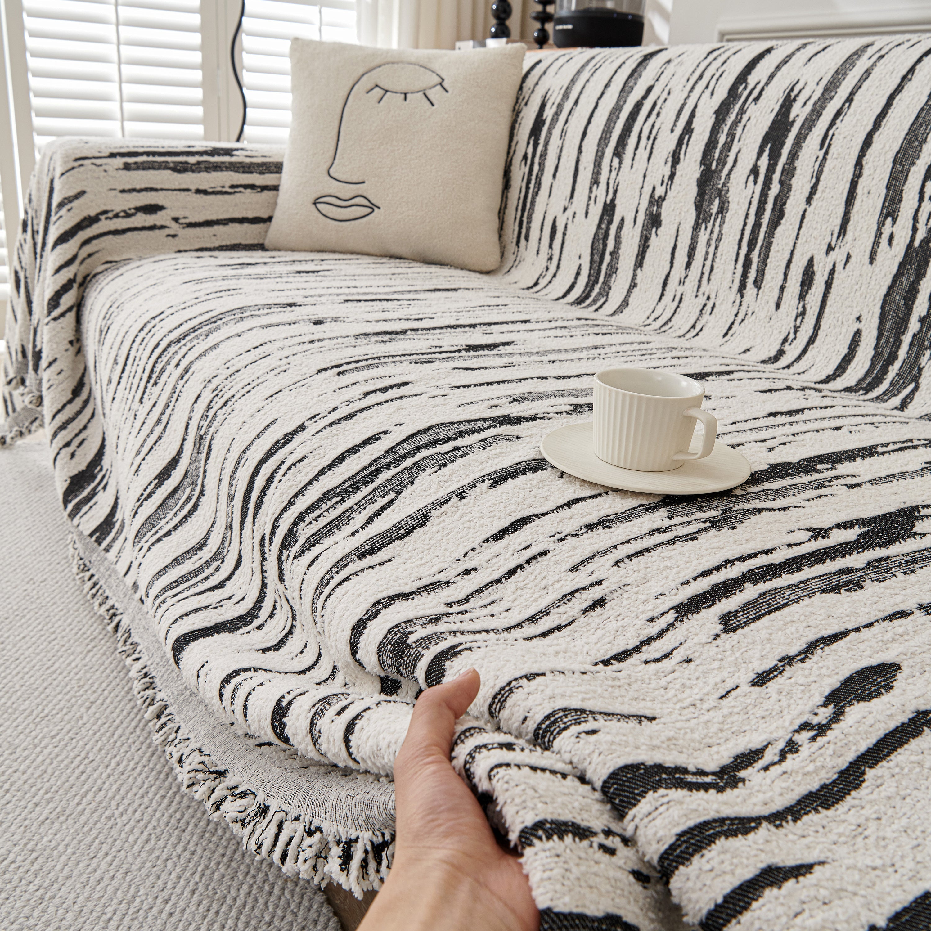 Reversible Sofa Throw Blanket, Couch Cover Sofa Slipcover for Most Shape Sofas