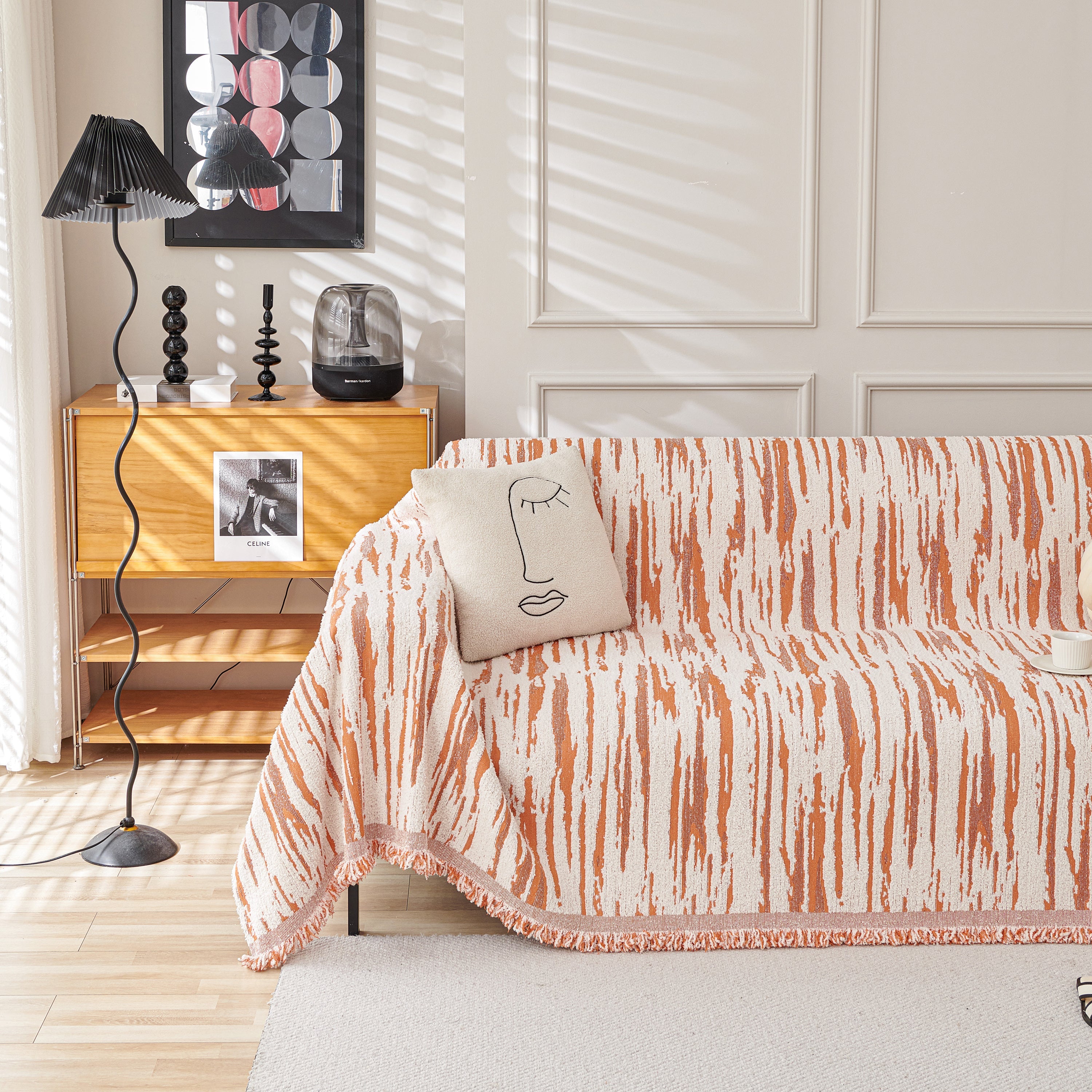 Reversible Sofa Throw Blanket, Couch Cover Sofa Slipcover for Most Shape Sofas