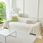 Embossed Leaf Pattern Sofa Cover Blanket for Couch, Soft Cooling Textured Couch Cover