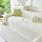 Embossed Leaf Pattern Sofa Cover Blanket for Couch, Soft Cooling Textured Couch Cover