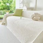 Embossed Leaf Pattern Sofa Cover Blanket for Couch, Soft Cooling Textured Couch Cover