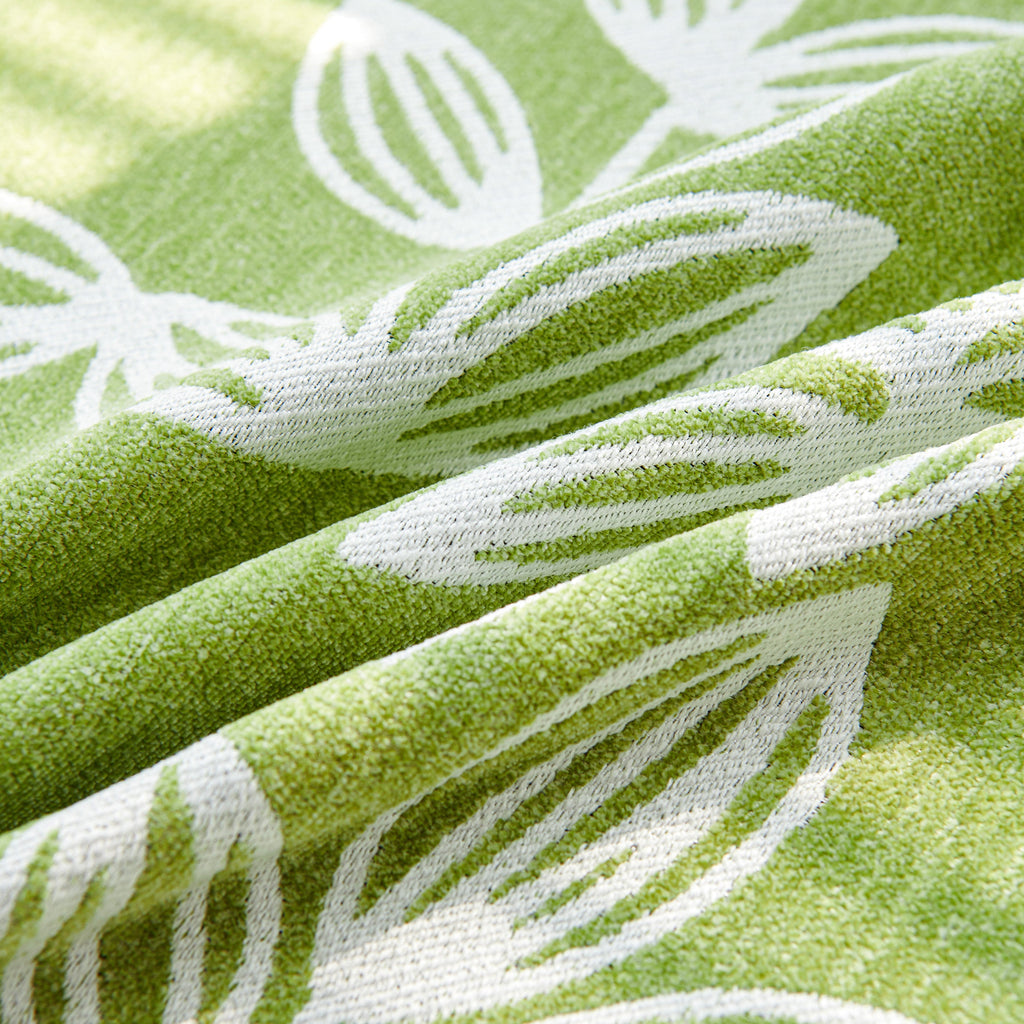 Floral Symphony Couch Throw Cover with Tassel, Chenille Sofa Cover with Leafy Melodies for Sectional
