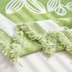 Floral Symphony Couch Throw Cover with Tassel, Chenille Sofa Cover with Leafy Melodies for Sectional
