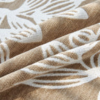 Floral Symphony Couch Throw Cover with Tassel, Chenille Sofa Cover with Leafy Melodies for Sectional
