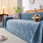 Cozy Textured Couch Protector with Fringe, Universal Soft Slipcover for Couch Sofa Bed