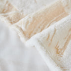 Plush Faux Fur Warm Sofa Cover with Waves Jacquard Textured Throw Blankets for Couch