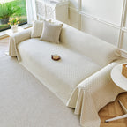 Fresh Geometric Sofa Throw Cover, Modern Textured Breathable Couch Protector Blanket