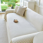 Fresh Geometric Sofa Throw Cover, Modern Textured Breathable Couch Protector Blanket