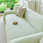 Fresh Geometric Sofa Throw Cover, Modern Textured Breathable Couch Protector Blanket