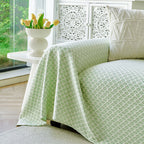 Fresh Geometric Sofa Throw Cover, Modern Textured Breathable Couch Protector Blanket