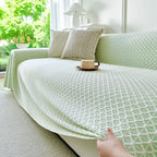 Fresh Geometric Sofa Throw Cover, Modern Textured Breathable Couch Protector Blanket