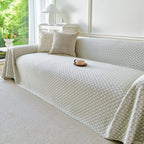 Fresh Geometric Sofa Throw Cover, Modern Textured Breathable Couch Protector Blanket
