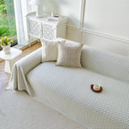 Fresh Geometric Sofa Throw Cover, Modern Textured Breathable Couch Protector Blanket