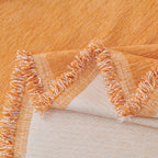Solid Color Chenille Sofa Throw Blanket, Cozy & Easy Care Fringed Furniture Protector