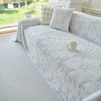 Plush Faux Fur Warm Sofa Cover with Waves Jacquard Textured Throw Blankets for Couch