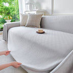 Cooling Ice Silk Soft Sofa Cover Blanket, Woven Geometric Textured Modern Couch Cover