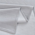 Cooling Ice Silk Soft Sofa Cover Blanket, Woven Geometric Textured Modern Couch Cover
