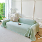 Cooling Ice Silk Soft Sofa Cover Blanket, Woven Geometric Textured Modern Couch Cover
