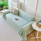Cooling Ice Silk Soft Sofa Cover Blanket, Woven Geometric Textured Modern Couch Cover
