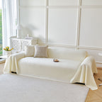 Cooling Ice Silk Soft Sofa Cover Blanket, Woven Geometric Textured Modern Couch Cover