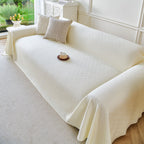 Cooling Ice Silk Soft Sofa Cover Blanket, Woven Geometric Textured Modern Couch Cover