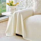 Cooling Ice Silk Soft Sofa Cover Blanket, Woven Geometric Textured Modern Couch Cover