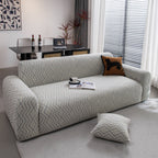 Modern Geometric Jacquard Sofa Slipcover, High Stretch 1-Piece Textured Couch Cover