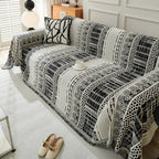 Chenille Sofa Cover Throw Blanket, Boho Geometric Scratch Proof Couch Protector
