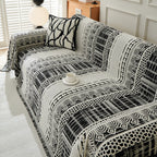 Chenille Sofa Cover Throw Blanket, Boho Geometric Scratch Proof Couch Protector