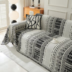Chenille Sofa Cover Throw Blanket, Boho Geometric Scratch Proof Couch Protector