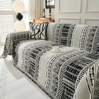 Chenille Sofa Cover Throw Blanket, Boho Geometric Scratch Proof Couch Protector