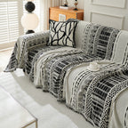 Chenille Sofa Cover Throw Blanket, Boho Geometric Scratch Proof Couch Protector