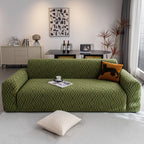 Modern Geometric Jacquard Sofa Slipcover, High Stretch 1-Piece Textured Couch Cover