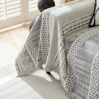 Chenille Sofa Cover Throw Blanket, Boho Geometric Scratch Proof Couch Protector