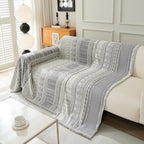 Chenille Sofa Cover Throw Blanket, Boho Geometric Scratch Proof Couch Protector