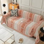 Chenille Sofa Cover Throw Blanket, Boho Geometric Scratch Proof Couch Protector