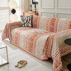 Chenille Sofa Cover Throw Blanket, Boho Geometric Scratch Proof Couch Protector