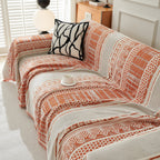 Chenille Sofa Cover Throw Blanket, Boho Geometric Scratch Proof Couch Protector