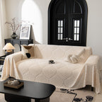 Winter Soft Plush Fleece Sofa Blanket Leaves Jacquard Couch Covers for Couches